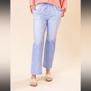 New Dear Scarlett Medium Light Denim Wash Zenim Straight Jeans Sweatpant Jeans